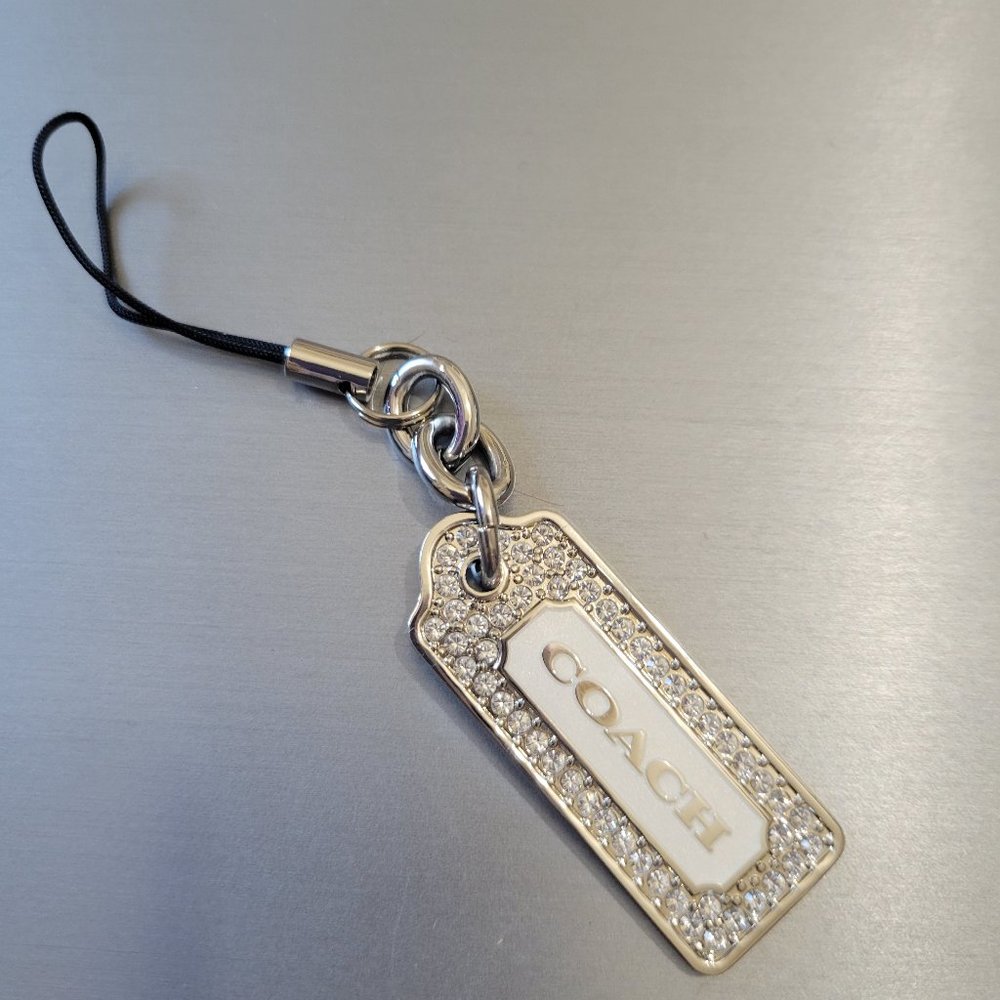 Coach Rhinestone and Silver Lanyard Fob